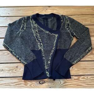 L.A.M.B. Fringed Detail Sweater Size XS Women’s Navy Cashmere Mohair